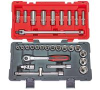 KS Tools 922.0630 - Coffret de douilles et accessoires en pouces 1/2'' - Gamme ULTIMATE® - Finition chromée satinée - 30 pièces