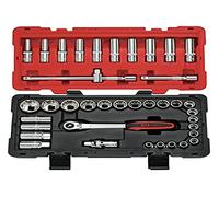 KS Tools - 922.0640 - Coffret de douilles et accessoires 1/2-8 à 34 mm - 12 pans - Gamme Ultimate® - Coffret bi-matière avec coins renforcés - Finition chromée satinée - 39 pièces