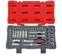 KS Tools - Coffret de douilles 3/8" 922.0646 - Ultimate, chromé satiné, 46 pièces Rouge/Noir