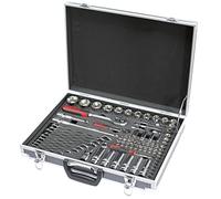 KS TOOLS 922.0683 - Coffret de douilles et accessoires 1/4" + 1/2" - Gamme Ultimate - Coffret aluminium - Finition chromée satinée - 83 pièces Noir
