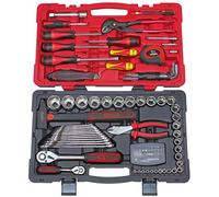 KS TOOLS- 922.0701 - Mallette outils 101 pièces - caisse à outil complète - Coffret de douilles et accessoires ULTIMATE 1/4'' - 1/2'' - Garantie à vie