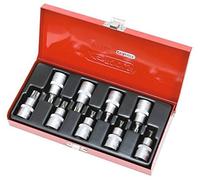 KS Tools 922.1802 - Coffret de 9 douilles tournevis TORX® percé 1/2'' - T20 à T60 - Gamme ULTIMATE - En Chrome Vanadium - Finition chromée satinée - 54 pièces