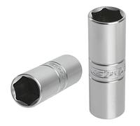 KS Tools 922.3953 - Douille à bougie 6 pans 3/8'' - 5/8'', L.63 mm - Version longue - Gamme ULTIMATE® - En Chrome Vanadium - Finition chromée satinée