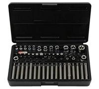 KS Tools 922.4305 - Coffret Torx® Percé, 1/4'' - 3/8'' - 1/2'' - E4 à E20 - T20 à T60 - M5 à M12 - Malette avec 57 Pièces - Jeu d’Embouts de Vissage Torx - Chrome Vanadium - Finition Satinée