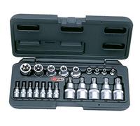 KS Tools 922.4307 Coffret de 21 pièces mâle/femelle torx 1/4" - 1/2" - E4 | Coffret de douilles et douilles tournevis TORX®, 1/4'' - 1/2'', 21 pièces, outillage professionnel, chrome vanadium