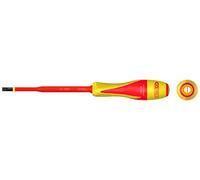 KS Tools 922.6222 - Tournevis fente 5,5 x 125mm - Bi-matière isolé 1000V - Pour borniers électriques - En acier S2 - Pointe brunie