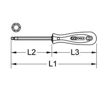 KS Tools 962.0955 Berylliumplus Tournevis tête sphérique 10 mm 150 mm