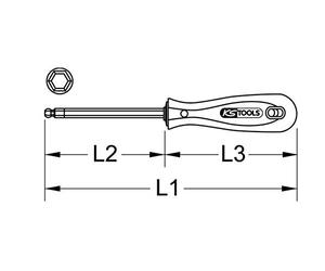 KS Tools 962.0955 Berylliumplus Tournevis tête sphérique 10 mm 150 mm