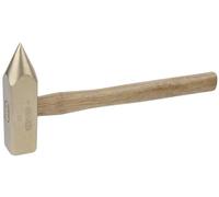 KS Tools 963.2130 - Marteau tête pointue - Manche Hickory - Tête 1000g, 400mm - Gamme BRONZEplus - Amagnétique - Antidéflagrant - Alliage Aluminium-Bronze