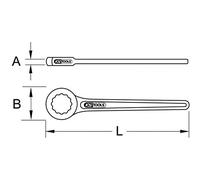 KS Tools 963.7533 - Clé à œillet - 20mm, 190mm - Gamme BRONZEplus - Antidéflagrant - Alliage Aluminium-Bronze