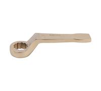 KS Tools 963.7836 - Clé à œillet à frapper 12 pans contre-coudée - 30mm, 270mm - Gamme BRONZEplus - Oeil coudé à 75° - Antidéflagrant - Alliage Aluminium-Bronze