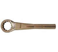 KS Tools 963.8027 - Clé à oeillet contre-coudée - 47mm, 300mm - Gamme BRONZEplus - Oeil coudé à 75° - Antidéflagrant - Alliage Aluminium-Bronze
