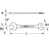 KS Tools Clés à fourche doubles coudées EDELSTAHL, 27x30 mm Quantité:1