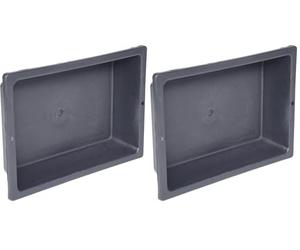 KS TOOLS Bac à Mortier Béton en Plastique Noir - Auge de Maçon Sans Poignée - 3L - 310x210x70 - Outillage Maçonnerie/Chantier/Bâtiment Pratique et Facile d'Utilisation 140.0043 (Lot de 2)