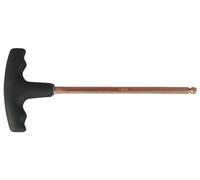 KS TOOLS BERYLLIUMplus Clé mâle coudée pour vis à six pans creux, manche en T, 8 mm, avec tête sphérique - 962.0964