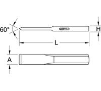 KS TOOLS BRONZEplus burin à fente, 250mm ( 963.2431 )