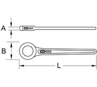 KS Tools KS Tools BRONZEplus Clé polygonale simple, droite 70 mm Quantité:1