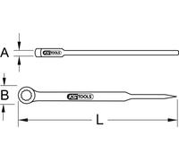 KS Tools BRONZEplus clé polygonale de montage avec mandrin, coudée 30 mm