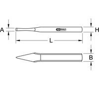 KS TOOLS Burin cruciforme plat ovale 7x175 mm - 162.0284