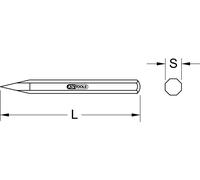 KS TOOLS Burin pointu à 8 faces 18x350 mm - 162.0234