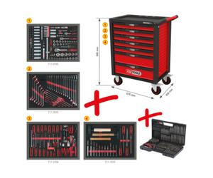 KS Tools Chariot d'atelier KS Tools RACINGline NOIR/ROUGE avec 7 tiroirs et 515 outils Premium Quantité:1