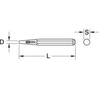 Chasses clous chromés 6 x 120 x 9,5 KS TOOLS - 156.0134