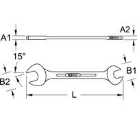 KS TOOLS CHROMEplus clé à fourche double 6x7 mm - 518.0701