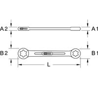 KS TOOLS CHROMEplus Clé polygonale double Torx-E E20xE24 - 518.0864