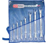 KS TOOLS Jeux de clés polygonales têtes contre-coudées CHROMEplus, 8 pcs