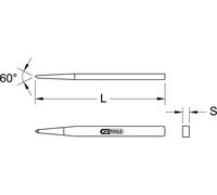 KS TOOLS Ciseau à carrelage 4 pans 10x250 mm - 162.0325