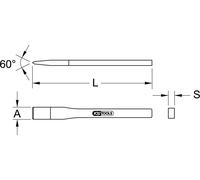KS TOOLS Ciseau à maçonnerie 8 faces 27x200 mm - 162.0481