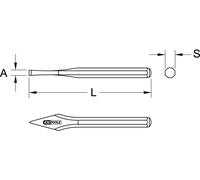 KS TOOLS Ciseau à tronçonner 8 faces 4x125 mm - 162.0301