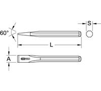 KS TOOLS Ciseau d'électricien 8 faces 14x200 mm - 162.0262