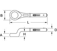 KS Tools KS Tools Clé polygonale coudée, 2.3/16" Quantité:1
