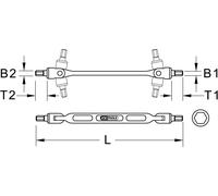 KS TOOLS Clé articulée double à six pans creux 17x19 mm - 517.0356