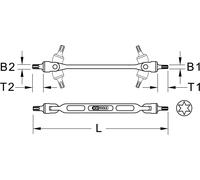 KS TOOLS Clé articulée double Torx T25xT27 - 517.0316