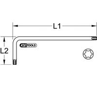KS TOOLS Clé mâle coudée Torx à tête sphérique XL T80 jaune - 151.4283