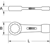 KS TOOLS Clé à œil à frapper brunie, 38 mm