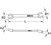KS TOOLS Clé polygonale ouverte coudée 19x21 mm - 517.0265