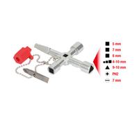 KS Tools - 130.1020 - Clé universelle pour armoire électrique chaîne courte - Adaptateur pour embouts DIN 3126 / C 6,3