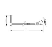 KS Tools Clé longue articulée 517.1115 – poignée en T, 15 mm, 6 pans, Chrome-Vanadium