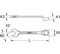 KS TOOLS Clés mixtes coudées 23 mm - 517.1623