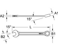 KS TOOLS Clés mixtes en acier inoxydable 14 mm, coudées - 964.0114