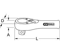 KS Tools Cliquet réversible 1", 24 dents