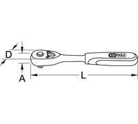 KS TOOLS Cliquet réversible articulé 3/8" 72 dents - 914.3896