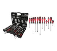 KS TOOLS Coffret de Douille, Mallette à Outils 1/4 3/8 1/2-179 pcs - Chrome Vanadium & 922.6080 Jeu De 12 Tournevis Ultimate - Kit De Réparation Pratique Et Facile D'Utilisation