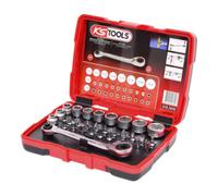 KS Tools Coffret douilles traversantes 1/4 918.3050 – 5–14 mm, ultra compact, cliquet 15°, 31 pièces