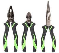 KS Tools Competition Coffret de pinces 3 pièces fonction coupe bec fin 512.0310 Vert et gris (poignées bi-composite vertes, finitions argent/gris).