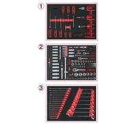 KS TOOLS Composition de 215 outils de qualité pour 3 tiroirs de servante