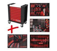 Dotación de carro de taller Performanceplus P10 con 241 herramientas para 4 cajones